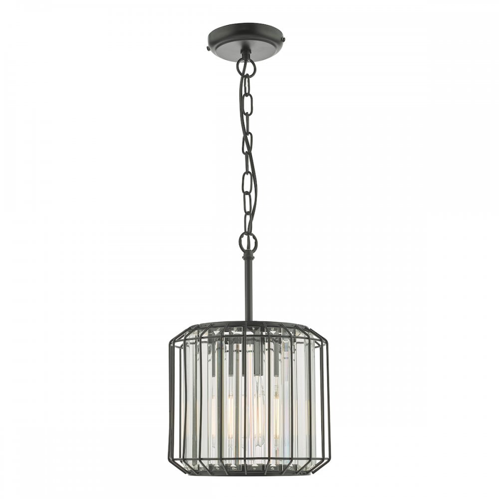 NAE0122 Naeva Pendant Satin Black & Crystal