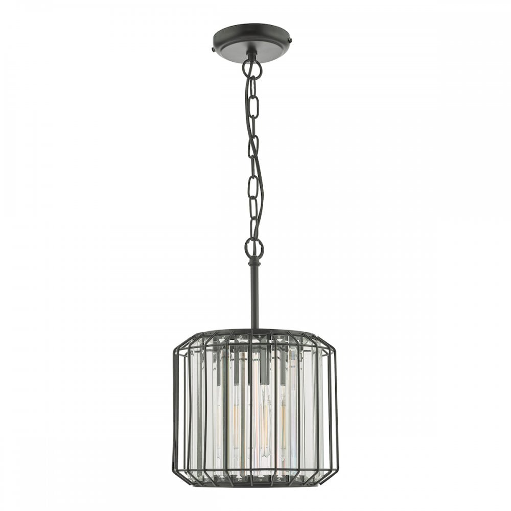 NAE0122 Naeva Pendant Satin Black & Crystal