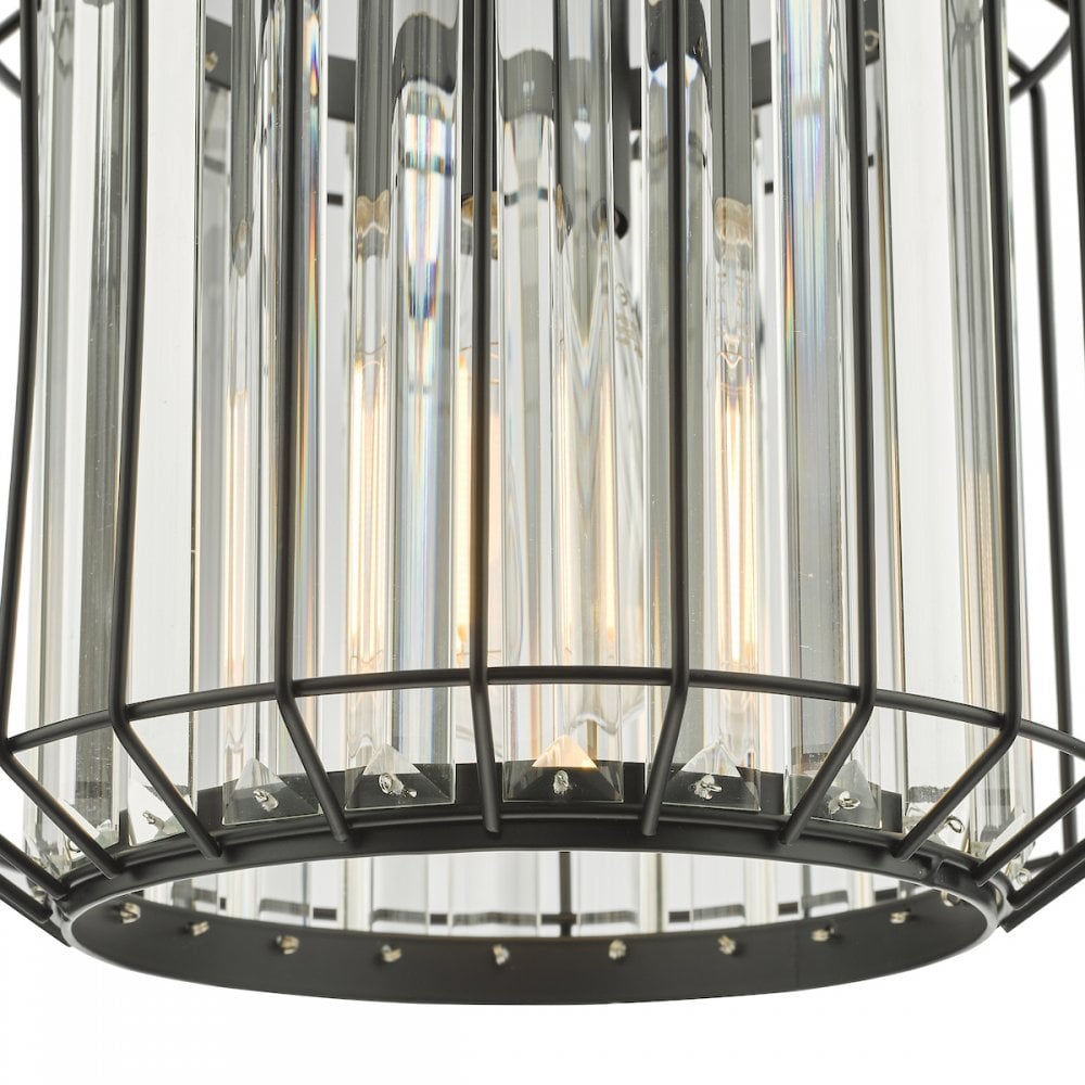NAE0122 Naeva Pendant Satin Black & Crystal