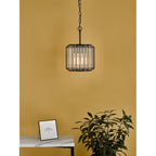 NAE0122 Naeva Pendant Satin Black & Crystal