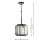 NAE0122 Naeva Pendant Satin Black & Crystal