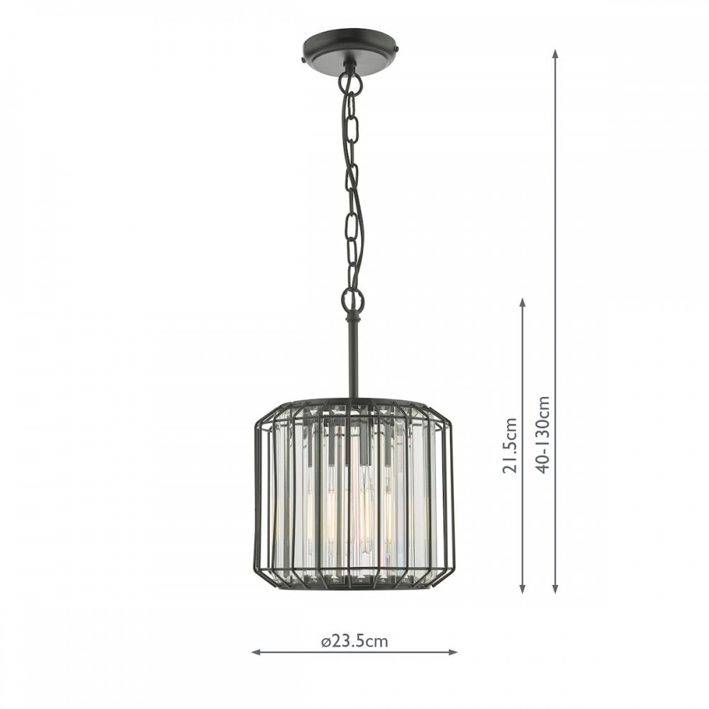 NAE0122 Naeva Pendant Satin Black & Crystal