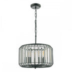NAE0322 Naeva 3 Light Pendant Satin Black Crystal