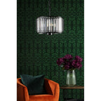 NAE0322 Naeva 3 Light Pendant Satin Black Crystal