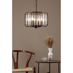 NAE0322 Naeva 3 Light Pendant Satin Black Crystal
