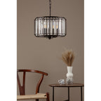 NAE0322 Naeva 3 Light Pendant Satin Black Crystal