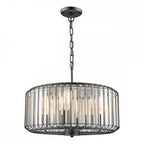 NAE0422 Naeva 4 Light Pendant Satin Black Crystal