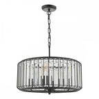 NAE0422 Naeva 4 Light Pendant Satin Black Crystal