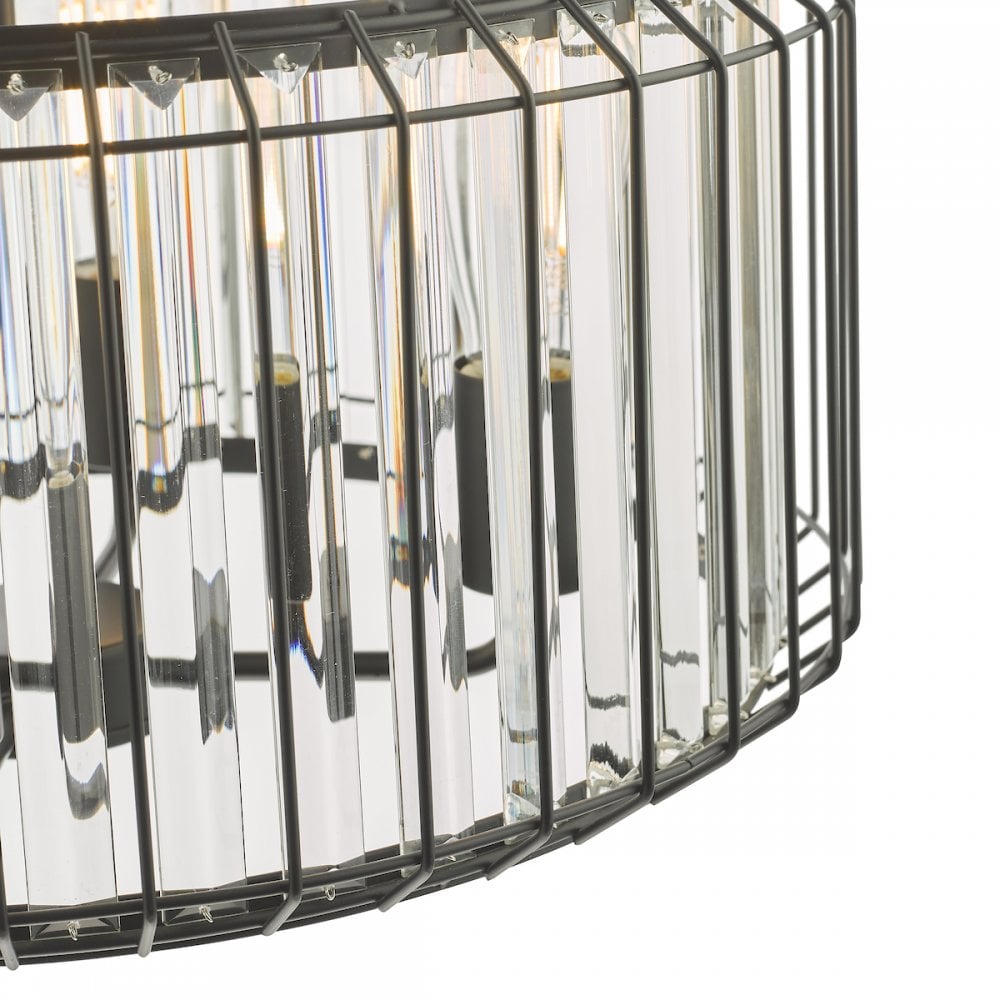 NAE0422 Naeva 4 Light Pendant Satin Black Crystal