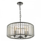 NAE0422 Naeva 4 Light Pendant Satin Black Crystal