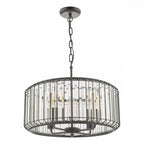 NAE0422 Naeva 4 Light Pendant Satin Black Crystal