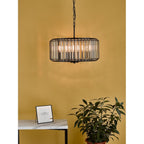 NAE0422 Naeva 4 Light Pendant Satin Black Crystal