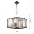 NAE0422 Naeva 4 Light Pendant Satin Black Crystal