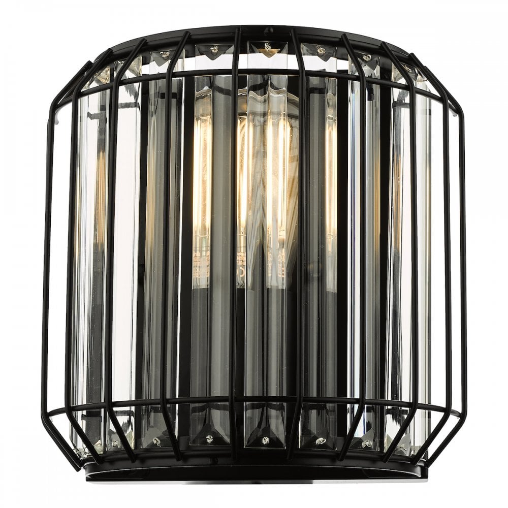NAE0922 Naeva 2 Light Wall Light Matt Black Glass