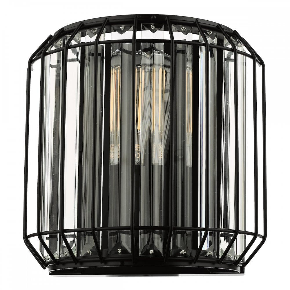 NAE0922 Naeva 2 Light Wall Light Matt Black Glass