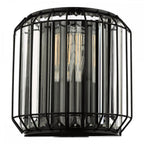 NAE0922 Naeva 2 Light Wall Light Matt Black Glass