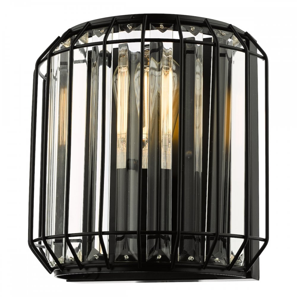NAE0922 Naeva 2 Light Wall Light Matt Black Glass