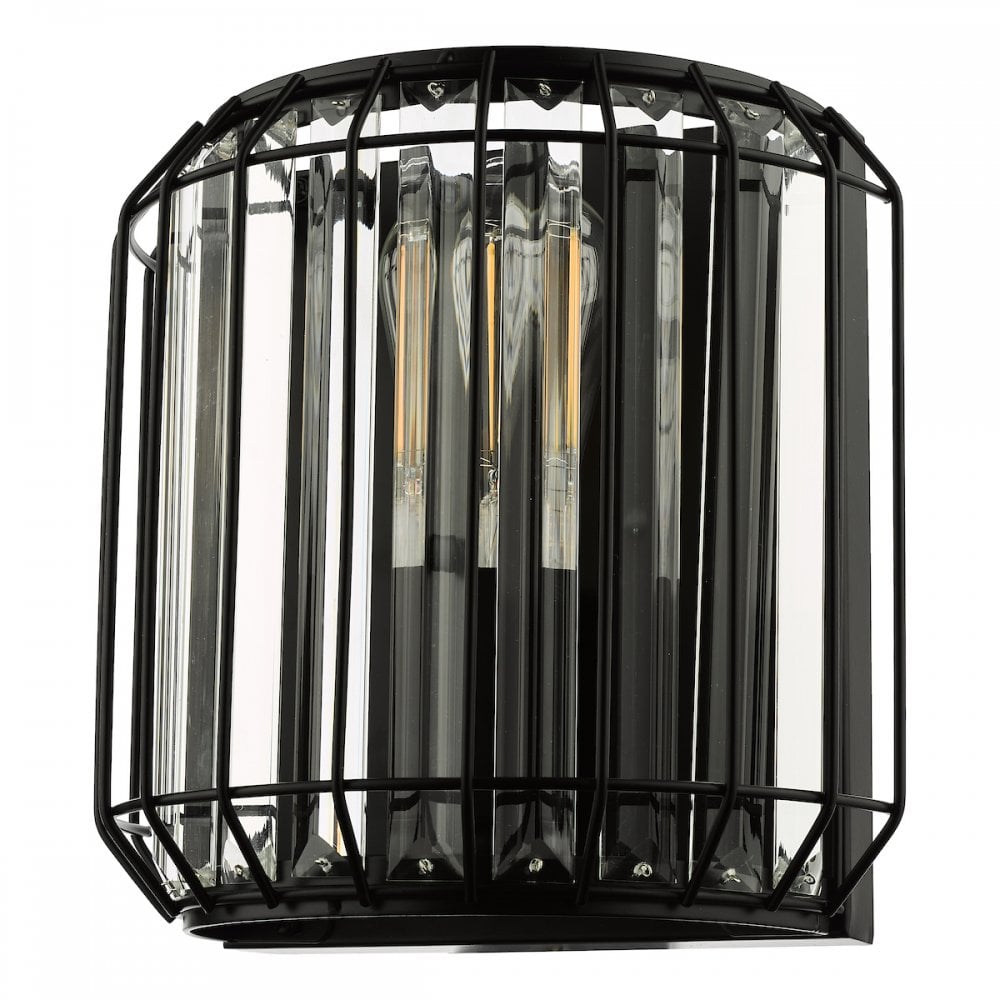 NAE0922 Naeva 2 Light Wall Light Matt Black Glass