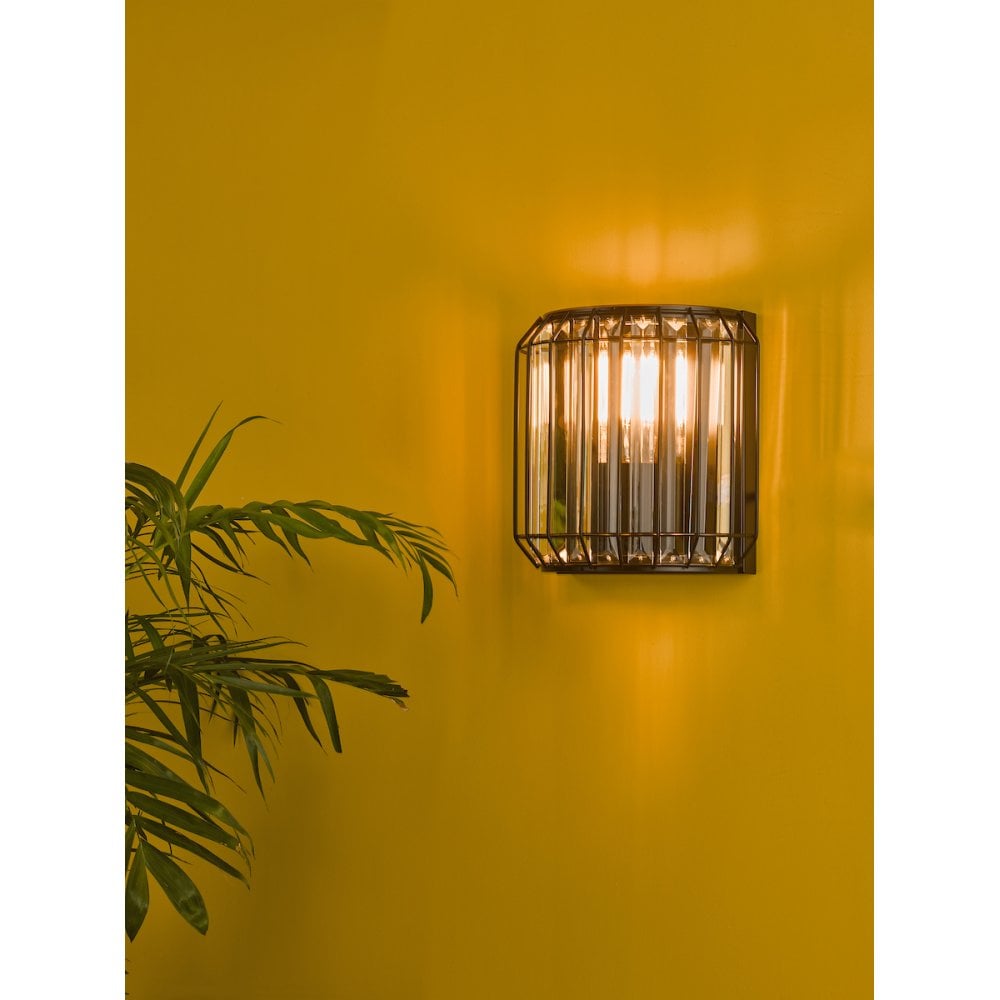 NAE0922 Naeva 2 Light Wall Light Matt Black Glass
