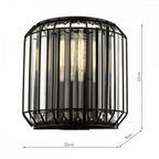 NAE0922 Naeva 2 Light Wall Light Matt Black Glass