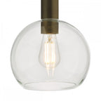 NIK0140-E03 Nikolas Pendant Natural Solid Brass Round Clear Glass