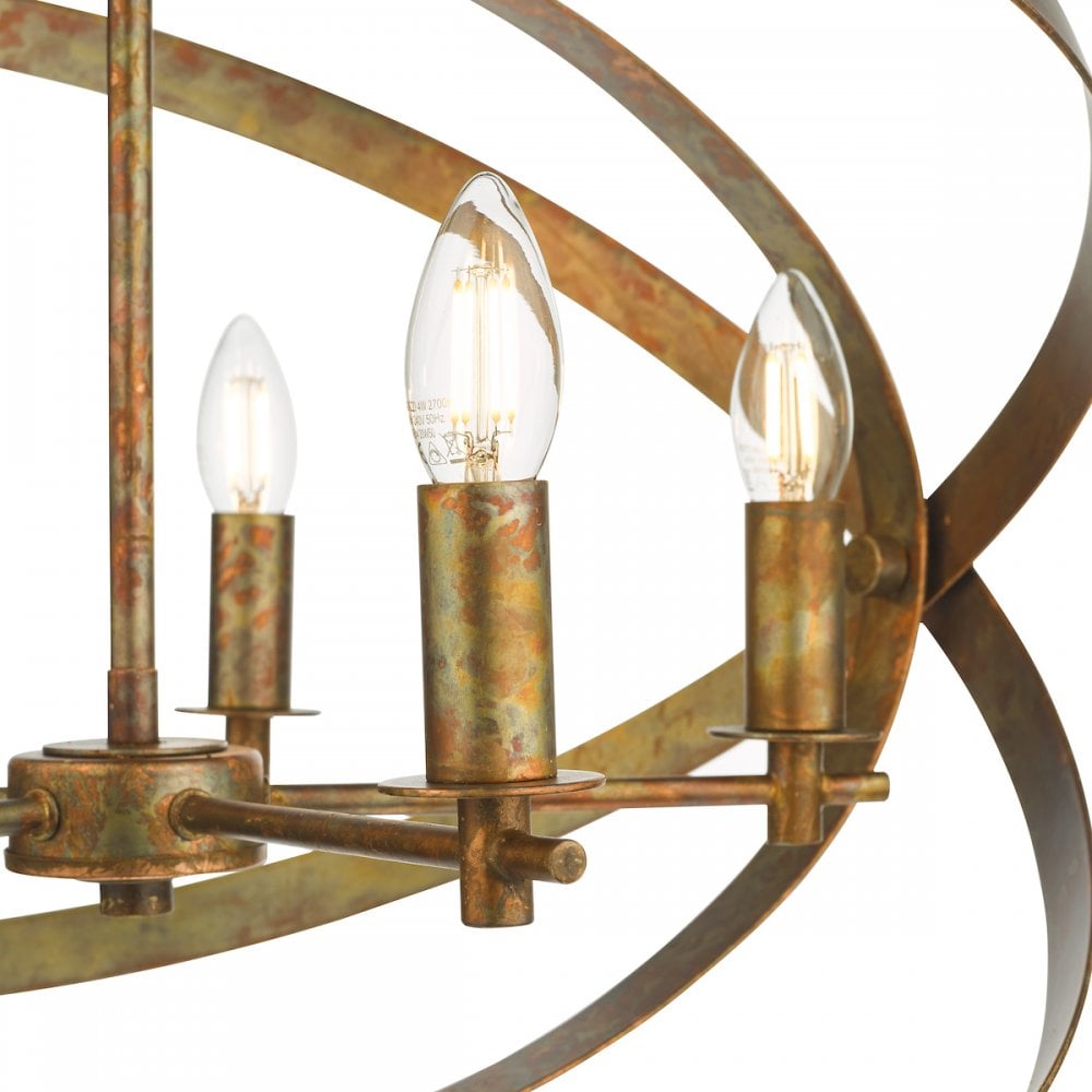 NIT0564 Nitya 5 Light Pendant Mottled Copper