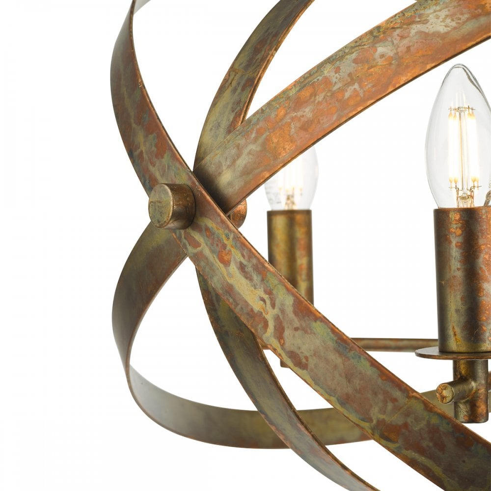 NIT0564 Nitya 5 Light Pendant Mottled Copper