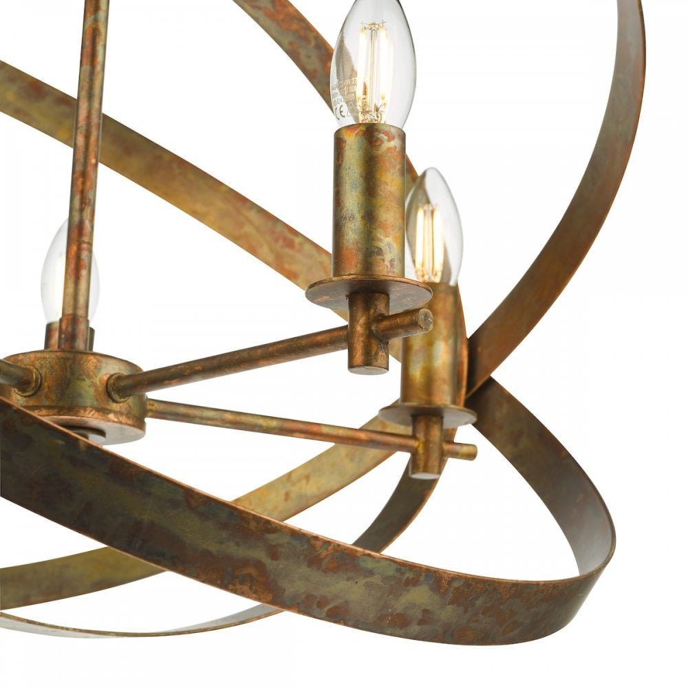 NIT0564 Nitya 5 Light Pendant Mottled Copper