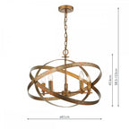 NIT0564 Nitya 5 Light Pendant Mottled Copper