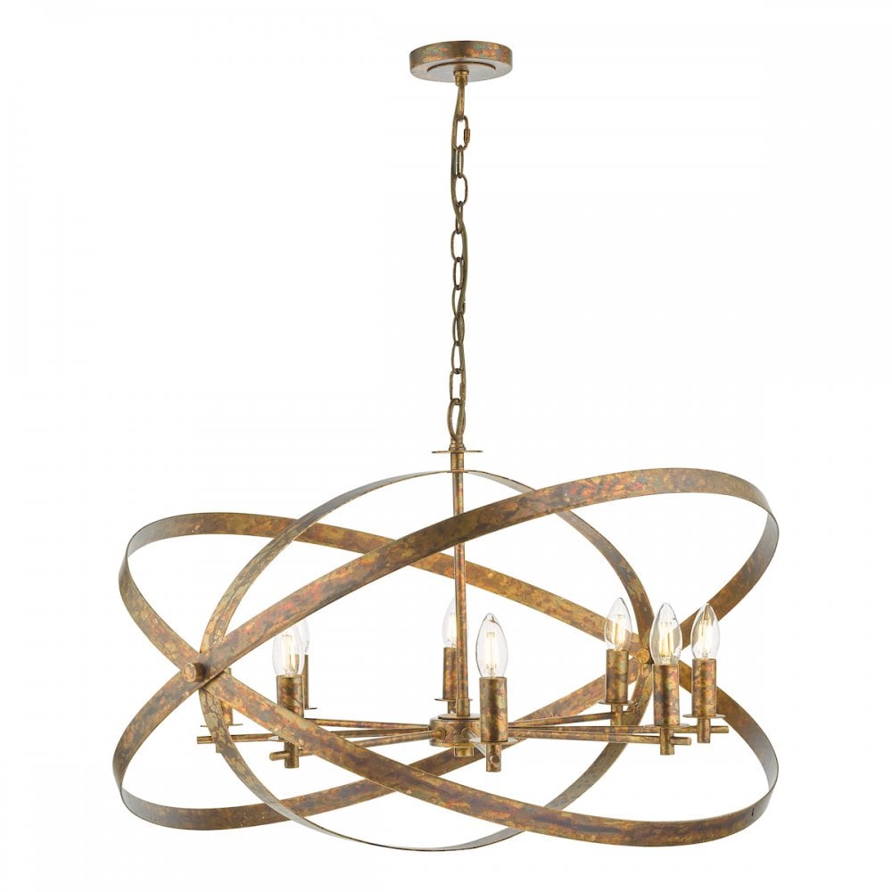 NIT0864 Nitya 8 Light Pendant Mottled Copper