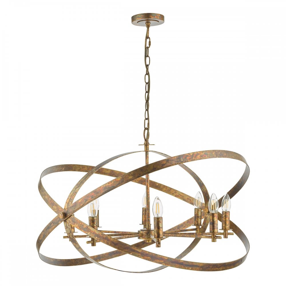 NIT0864 Nitya 8 Light Pendant Mottled Copper
