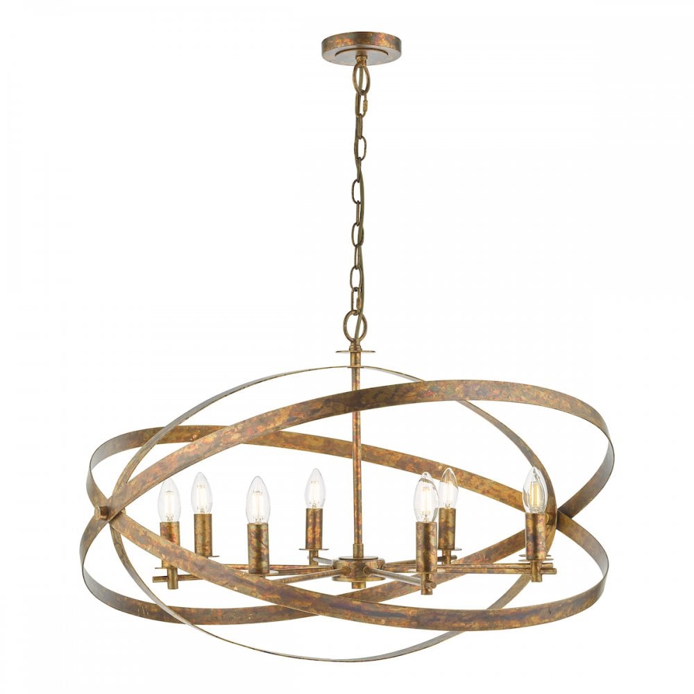 NIT0864 Nitya 8 Light Pendant Mottled Copper