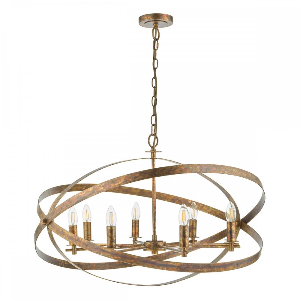 NIT0864 Nitya 8 Light Pendant Mottled Copper