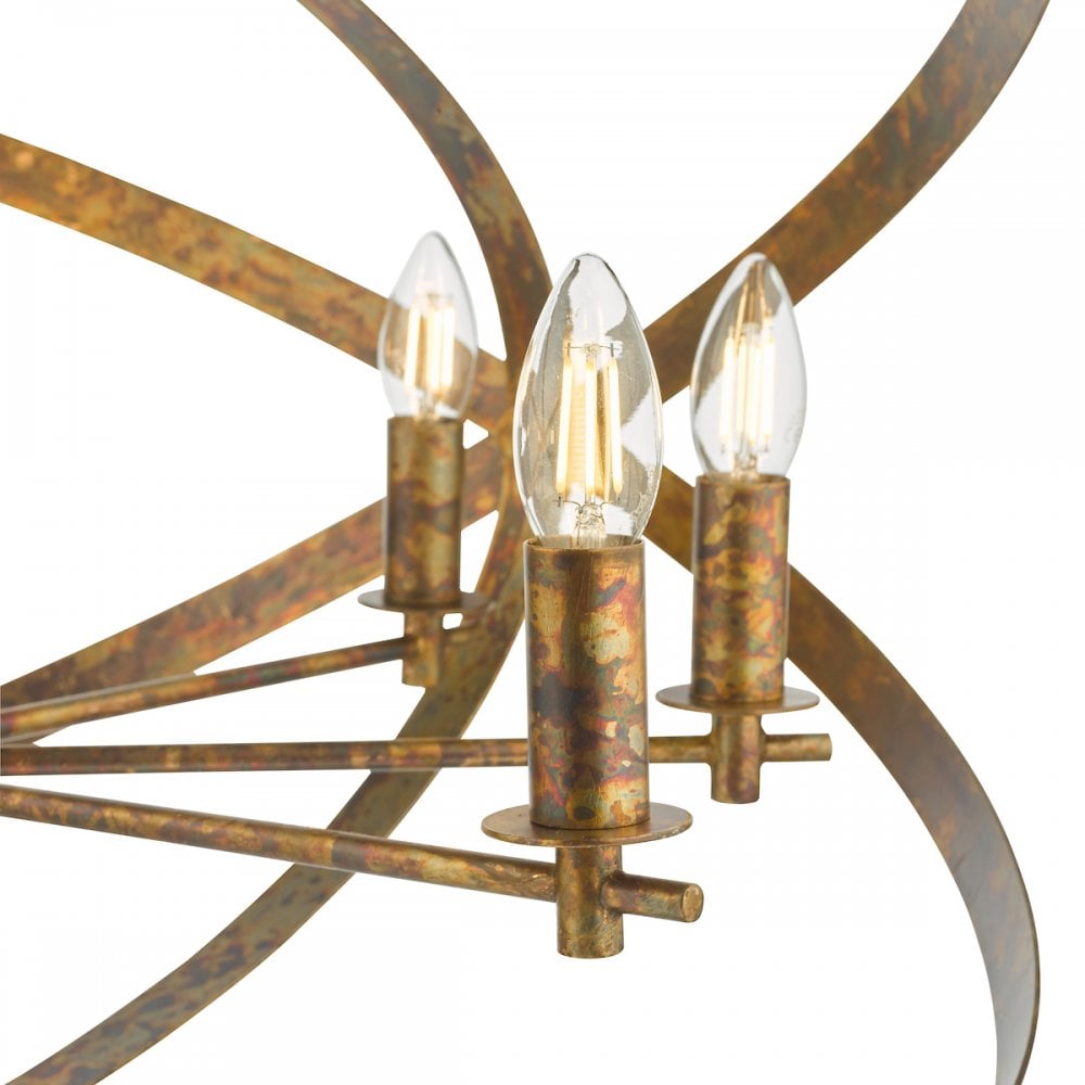 NIT0864 Nitya 8 Light Pendant Mottled Copper