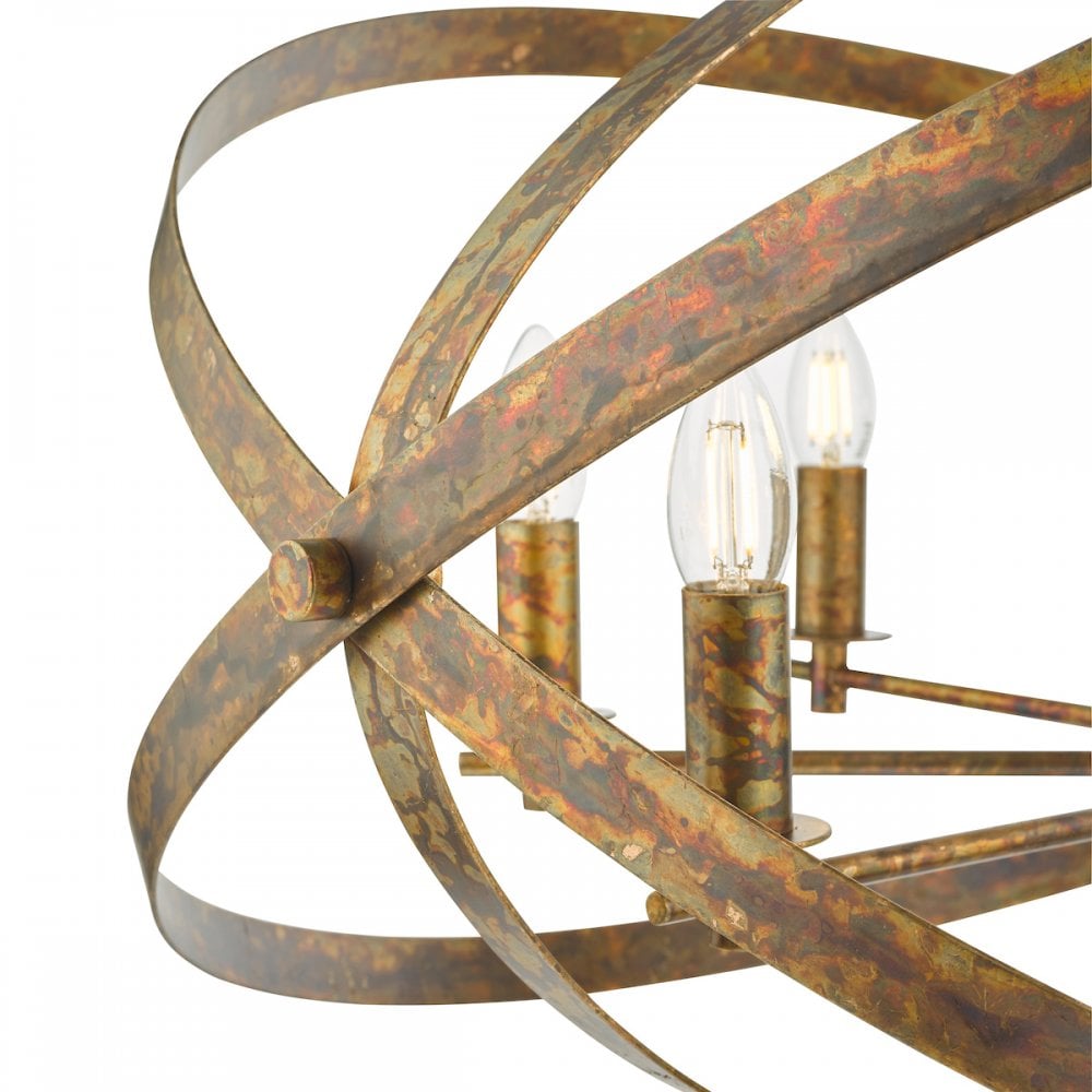NIT0864 Nitya 8 Light Pendant Mottled Copper
