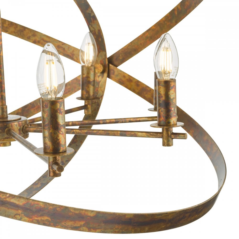 NIT0864 Nitya 8 Light Pendant Mottled Copper