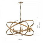 NIT0864 Nitya 8 Light Pendant Mottled Copper