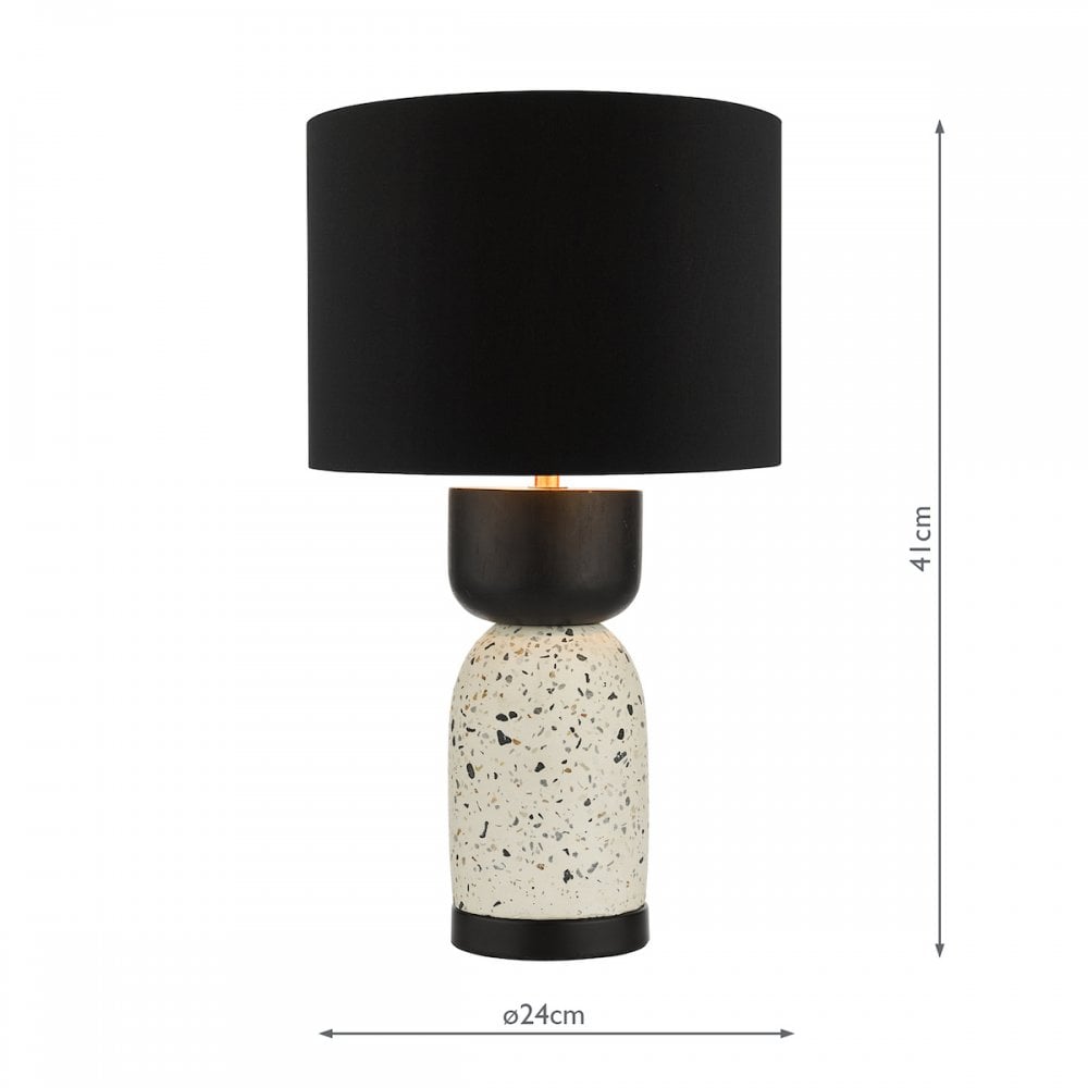 ROJ4255 Roja Table Lamp Terrazzo & Black With Shade