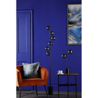SPI4922-01 Spiral 6 Light Floor Lamp Matt Black Smoked Glass