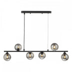 SPI6422-01 Spiral 6 Light Bar Pendant Matt Black Smoked Glass