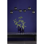 SPI6422-01 Spiral 6 Light Bar Pendant Matt Black Smoked Glass