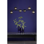 SPI6422-01 Spiral 6 Light Bar Pendant Matt Black Smoked Glass