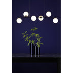 SPI6422-02 Spiral 6 Light Bar Pendant Matt Black Opal Glass