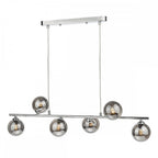 SPI6450-01 Spiral 6 Light Bar Pendant Polished Chrome Smoked Glass