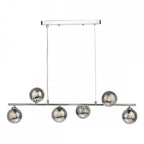 SPI6450-01 Spiral 6 Light Bar Pendant Polished Chrome Smoked Glass