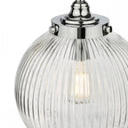 TAM0150-IP44 Tamara Bathroom Pendant Polished Chrome Ribbed Glass
