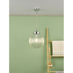 TAM0150-IP44 Tamara Bathroom Pendant Polished Chrome Ribbed Glass