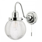 TAM0750-IP44 Tamara Bathroom Wall Light Polished Chrome Ribbed Glass
