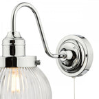 TAM0750-IP44 Tamara Bathroom Wall Light Polished Chrome Ribbed Glass