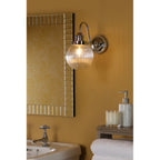TAM0750-IP44 Tamara Bathroom Wall Light Polished Chrome Ribbed Glass